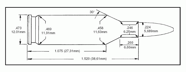 22 BR Cartridge Drawing