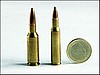 6mm BR (left), and .222 Rem (Right)